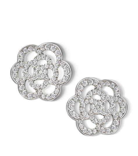 chanel camelia ajoure earrings